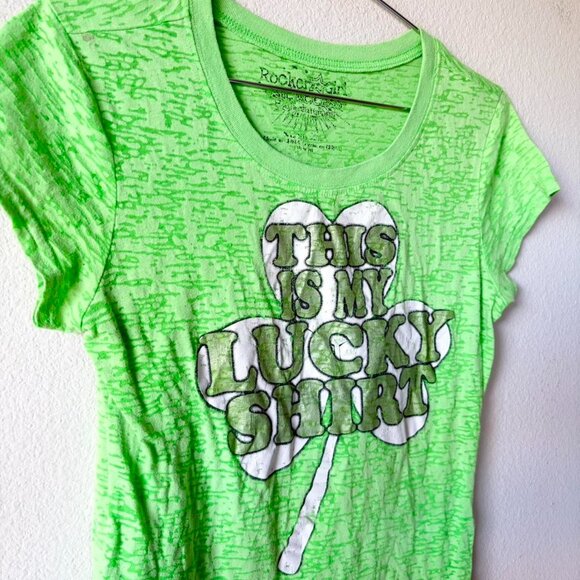 This is my lucky shirt St. Patrick's Day sheer green top Women's Small - Picture 2 of 4